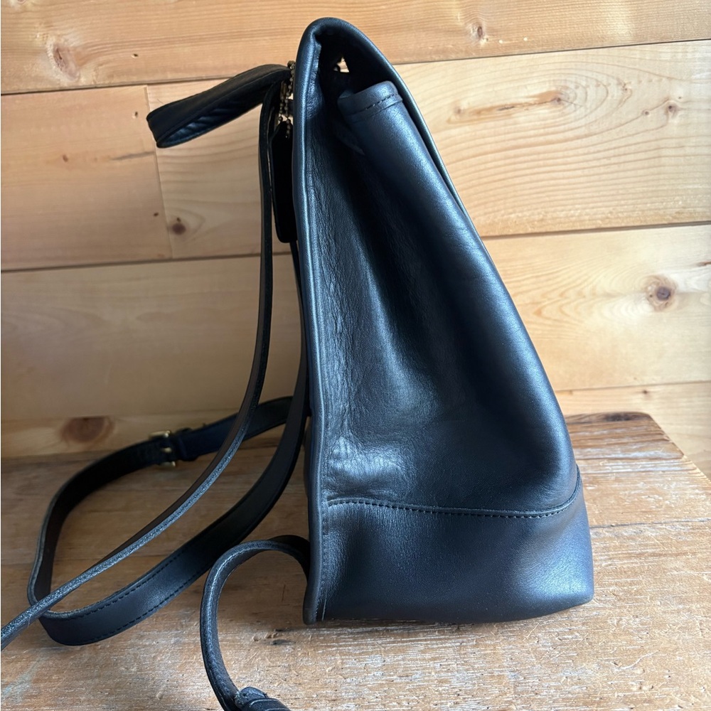 Coach Black Large Daypack - Style 9791 - Leather Backpack with Hang Tag - Picture 5 of 16